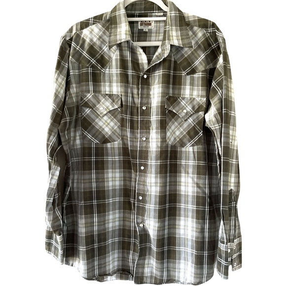 Vintage Ely Cattlemen L Pearl Snap Long Sleeve Button up. Western Shirt Size L - Picture 1 of 5